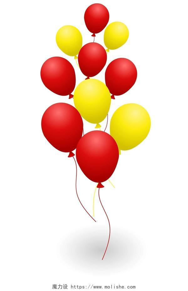 劳动节国庆节红黄气球矢量素材